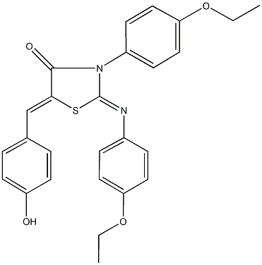 3-(4-ethoxyphenyl)-2-[(4-ethoxyphenyl)imino]-5-(4-hydroxybenzylidene)-1,3-thiazolidin-4-one Struktur