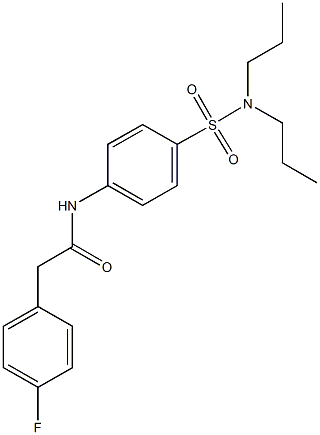 N-{4-[(dipropylamino)sulfonyl]phenyl}-2-(4-fluorophenyl)acetamide Struktur