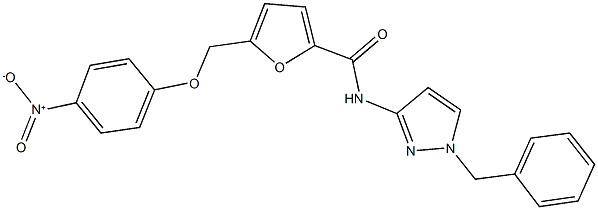 N-(1-benzyl-1H-pyrazol-3-yl)-5-({4-nitrophenoxy}methyl)-2-furamide Struktur