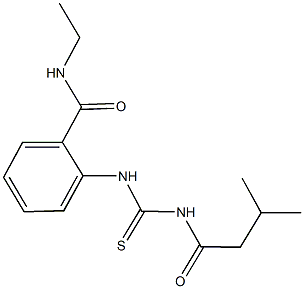 N-ethyl-2-({[(3-methylbutanoyl)amino]carbothioyl}amino)benzamide Struktur