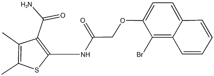 2-({[(1-bromo-2-naphthyl)oxy]acetyl}amino)-4,5-dimethylthiophene-3-carboxamide Struktur