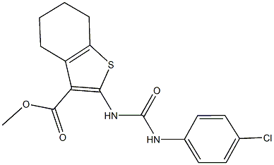 methyl 2-{[(4-chloroanilino)carbonyl]amino}-4,5,6,7-tetrahydro-1-benzothiophene-3-carboxylate Struktur