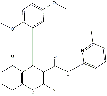 4-(2,5-dimethoxyphenyl)-2-methyl-N-(6-methylpyridin-2-yl)-5-oxo-1,4,5,6,7,8-hexahydroquinoline-3-carboxamide Struktur