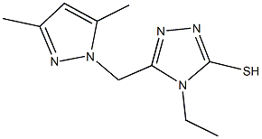 5-[(3,5-dimethyl-1H-pyrazol-1-yl)methyl]-4-ethyl-4H-1,2,4-triazole-3-thiol Struktur