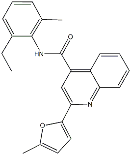 N-(2-ethyl-6-methylphenyl)-2-(5-methyl-2-furyl)-4-quinolinecarboxamide Struktur