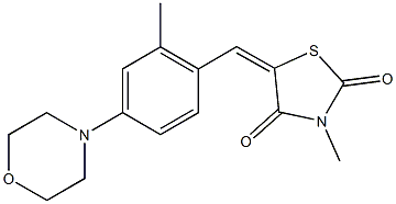 3-methyl-5-[2-methyl-4-(4-morpholinyl)benzylidene]-1,3-thiazolidine-2,4-dione Struktur