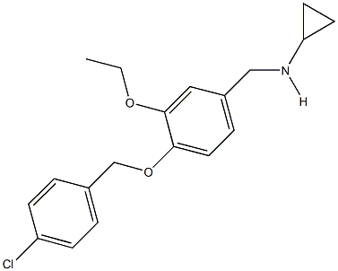 N-{4-[(4-chlorobenzyl)oxy]-3-ethoxybenzyl}-N-cyclopropylamine Struktur