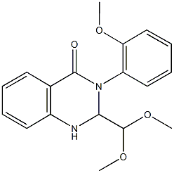 2-(dimethoxymethyl)-3-(2-methoxyphenyl)-2,3-dihydro-4(1H)-quinazolinone Struktur