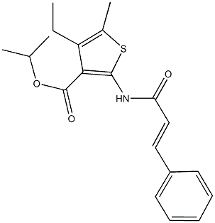 isopropyl 2-(cinnamoylamino)-4-ethyl-5-methyl-3-thiophenecarboxylate Struktur