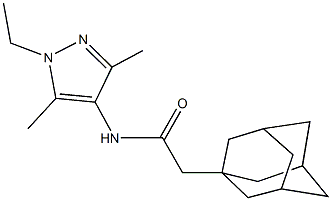 2-(1-adamantyl)-N-(1-ethyl-3,5-dimethyl-1H-pyrazol-4-yl)acetamide Struktur