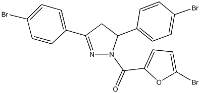 1-(5-bromo-2-furoyl)-3,5-bis(4-bromophenyl)-4,5-dihydro-1H-pyrazole Struktur