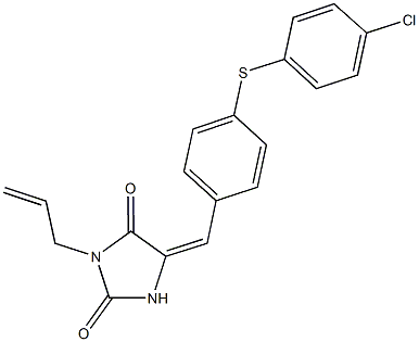 3-allyl-5-{4-[(4-chlorophenyl)sulfanyl]benzylidene}-2,4-imidazolidinedione Struktur