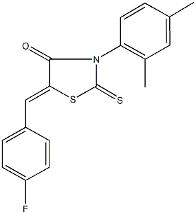 3-(2,4-dimethylphenyl)-5-(4-fluorobenzylidene)-2-thioxo-1,3-thiazolidin-4-one Struktur