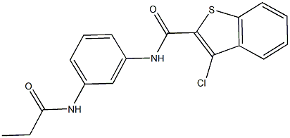 3-chloro-N-[3-(propionylamino)phenyl]-1-benzothiophene-2-carboxamide Struktur