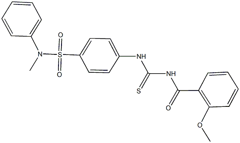 4-({[(2-methoxybenzoyl)amino]carbothioyl}amino)-N-methyl-N-phenylbenzenesulfonamide Struktur