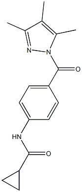 N-{4-[(3,4,5-trimethyl-1H-pyrazol-1-yl)carbonyl]phenyl}cyclopropanecarboxamide Struktur