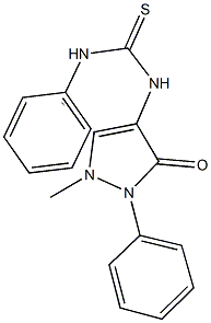 N-(1,5-dimethyl-3-oxo-2-phenyl-2,3-dihydro-1H-pyrazol-4-yl)-N'-phenylthiourea Struktur