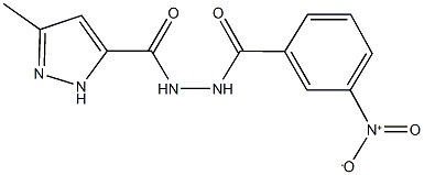 N'-{3-nitrobenzoyl}-3-methyl-1H-pyrazole-5-carbohydrazide Struktur