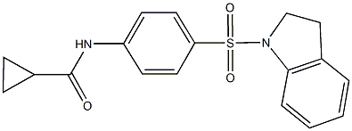 N-[4-(2,3-dihydro-1H-indol-1-ylsulfonyl)phenyl]cyclopropanecarboxamide Struktur