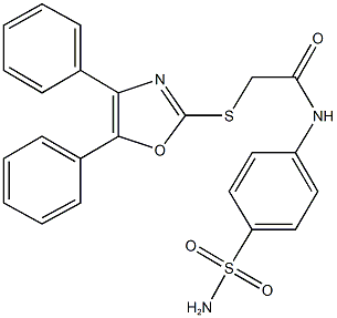 N-[4-(aminosulfonyl)phenyl]-2-[(4,5-diphenyl-1,3-oxazol-2-yl)thio]acetamide Struktur