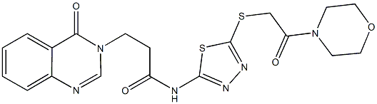 N-(5-{[2-(4-morpholinyl)-2-oxoethyl]sulfanyl}-1,3,4-thiadiazol-2-yl)-3-(4-oxo-3(4H)-quinazolinyl)propanamide Struktur