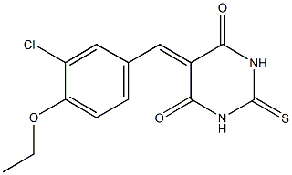 5-(3-chloro-4-ethoxybenzylidene)-2-thioxodihydro-4,6(1H,5H)-pyrimidinedione Struktur