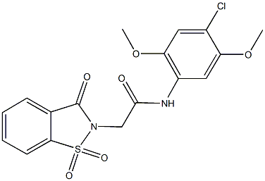 N-(4-chloro-2,5-dimethoxyphenyl)-2-(1,1-dioxido-3-oxo-1,2-benzisothiazol-2(3H)-yl)acetamide Struktur