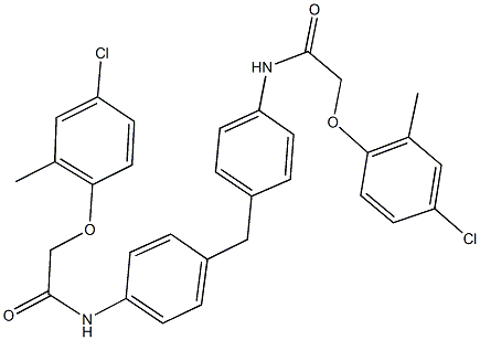 2-(4-chloro-2-methylphenoxy)-N-[4-(4-{[(4-chloro-2-methylphenoxy)acetyl]amino}benzyl)phenyl]acetamide Struktur