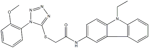 N-(9-ethyl-9H-carbazol-3-yl)-2-{[1-(2-methoxyphenyl)-1H-tetraazol-5-yl]sulfanyl}acetamide Struktur