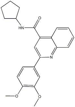 N-cyclopentyl-2-(3,4-dimethoxyphenyl)-4-quinolinecarboxamide Struktur