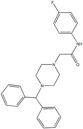 2-(4-benzhydryl-1-piperazinyl)-N-(4-fluorophenyl)acetamide Struktur