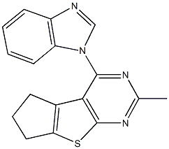 4-(1H-benzimidazol-1-yl)-2-methyl-6,7-dihydro-5H-cyclopenta[4,5]thieno[2,3-d]pyrimidine Struktur