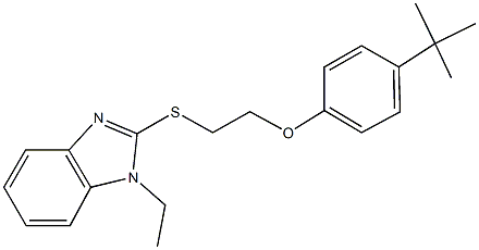 4-tert-butylphenyl 2-[(1-ethyl-1H-benzimidazol-2-yl)sulfanyl]ethyl ether Struktur