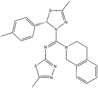 N-[3,4-dihydro-2(1H)-isoquinolinyl(5-methyl-2-(4-methylphenyl)-1,3,4-thiadiazol-3(2H)-yl)methylene]-N-(5-methyl-1,3,4-thiadiazol-2-yl)amine Struktur