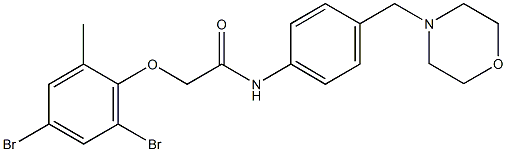 2-(2,4-dibromo-6-methylphenoxy)-N-[4-(4-morpholinylmethyl)phenyl]acetamide Struktur