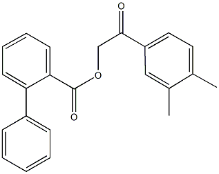 2-(3,4-dimethylphenyl)-2-oxoethyl [1,1'-biphenyl]-2-carboxylate Struktur