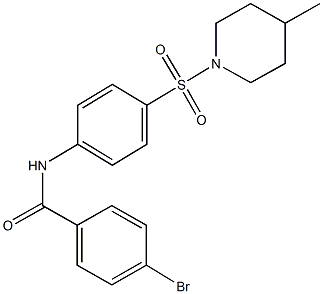 4-bromo-N-{4-[(4-methyl-1-piperidinyl)sulfonyl]phenyl}benzamide Struktur