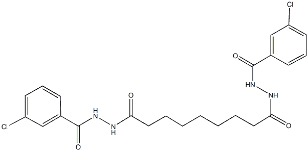 3-chloro-N'-{9-[2-(3-chlorobenzoyl)hydrazino]-9-oxononanoyl}benzohydrazide Struktur