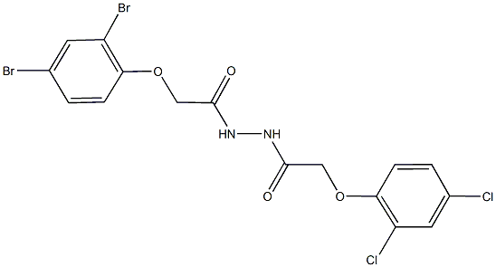 N'-[(2,4-dibromophenoxy)acetyl]-2-(2,4-dichlorophenoxy)acetohydrazide Struktur