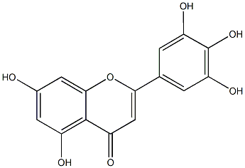 5,7-dihydroxy-2-(3,4,5-trihydroxyphenyl)-4H-chromen-4-one Struktur