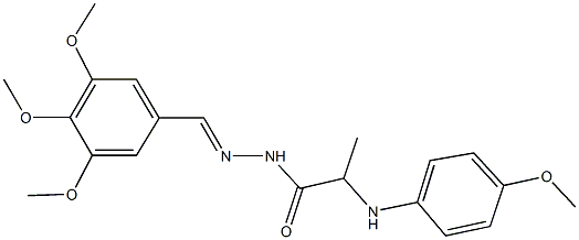 2-(4-methoxyanilino)-N'-(3,4,5-trimethoxybenzylidene)propanohydrazide Struktur