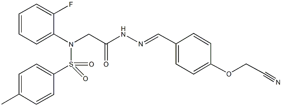 N-(2-{2-[4-(cyanomethoxy)benzylidene]hydrazino}-2-oxoethyl)-N-(2-fluorophenyl)-4-methylbenzenesulfonamide Struktur