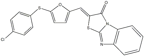 2-({5-[(4-chlorophenyl)sulfanyl]-2-furyl}methylene)[1,3]thiazolo[3,2-a]benzimidazol-3(2H)-one Struktur