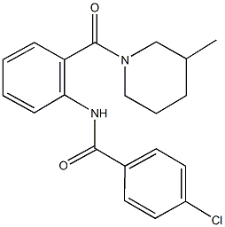 4-chloro-N-{2-[(3-methyl-1-piperidinyl)carbonyl]phenyl}benzamide Struktur