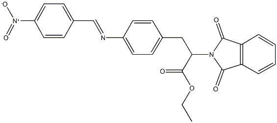 ethyl 2-(1,3-dioxo-1,3-dihydro-2H-isoindol-2-yl)-3-[4-({4-nitrobenzylidene}amino)phenyl]propanoate Struktur