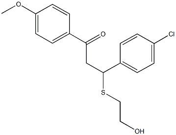 3-(4-chlorophenyl)-3-[(2-hydroxyethyl)sulfanyl]-1-(4-methoxyphenyl)-1-propanone Struktur