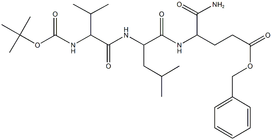 benzyl 12-(aminocarbonyl)-9-isobutyl-6-isopropyl-2,2-dimethyl-4,7,10-trioxo-3-oxa-5,8,11-triazapentadecan-15-oate Struktur