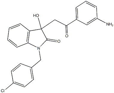 3-[2-(3-aminophenyl)-2-oxoethyl]-1-(4-chlorobenzyl)-3-hydroxy-1,3-dihydro-2H-indol-2-one Struktur