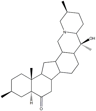 9-hydroxy-3,9,12,16b-tetramethyldocosahydrobenzo[4,5]indeno[1,2-h]pyrido[1,2-b]isoquinolin-5(1H)-one Struktur