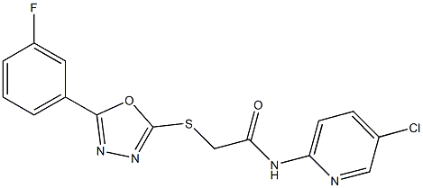 N-(5-chloro-2-pyridinyl)-2-{[5-(3-fluorophenyl)-1,3,4-oxadiazol-2-yl]sulfanyl}acetamide Struktur